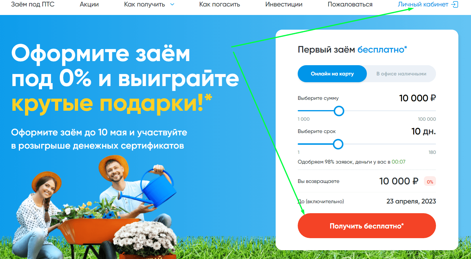 Быстроденьги личный кабинет