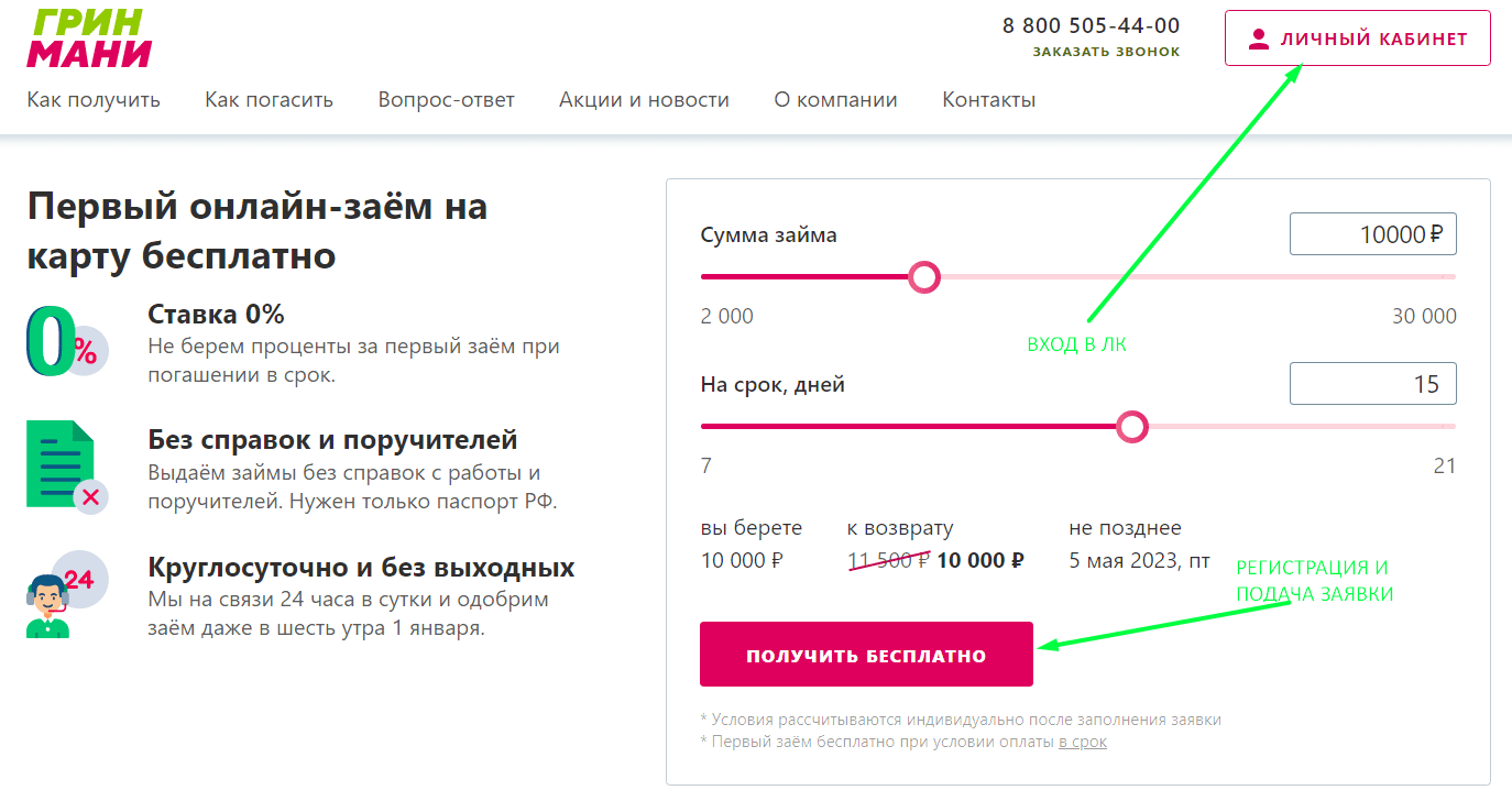 Green Money личный кабинет